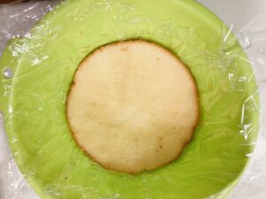 ボウルにスポンジを敷くようす