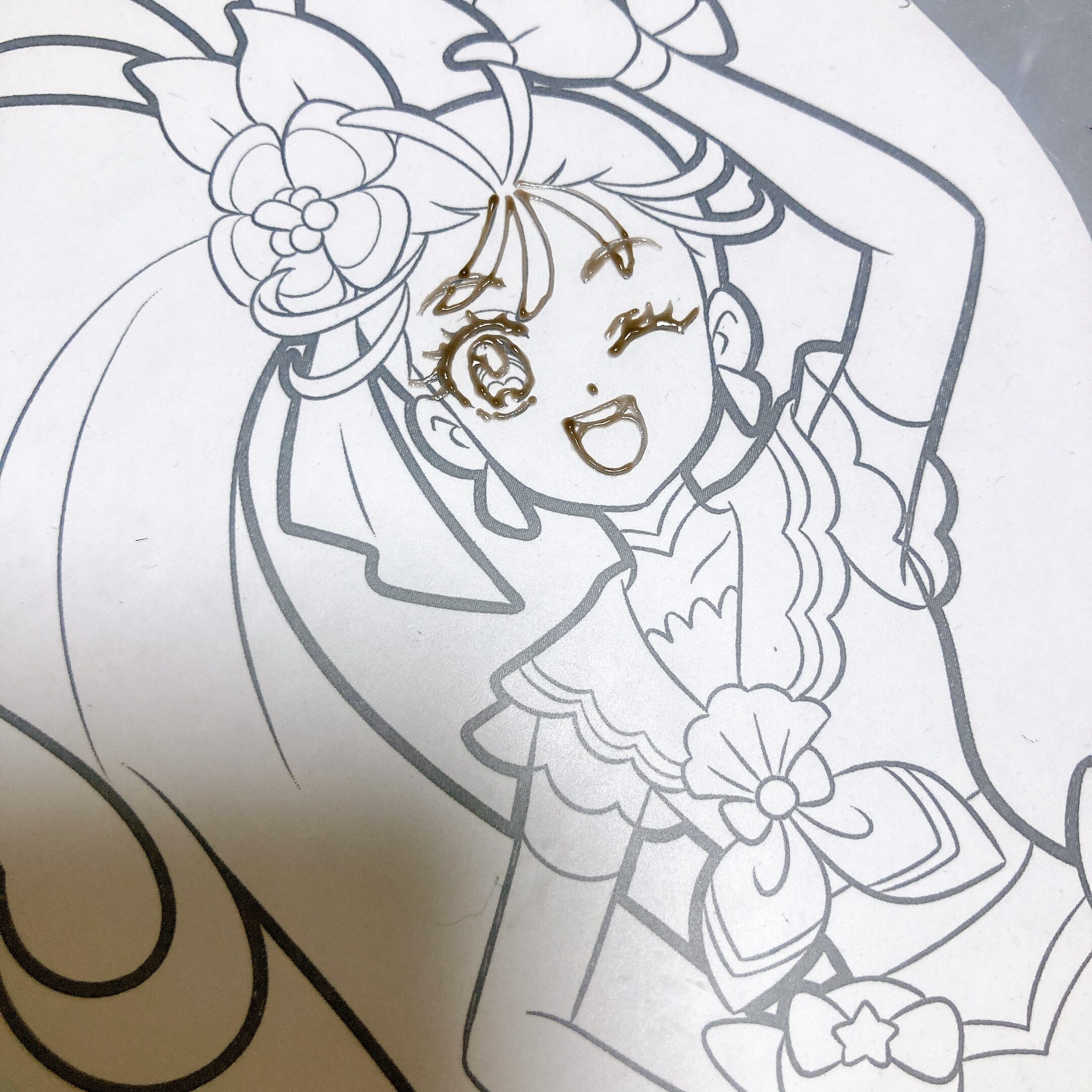 バットを回転させながら描くようす