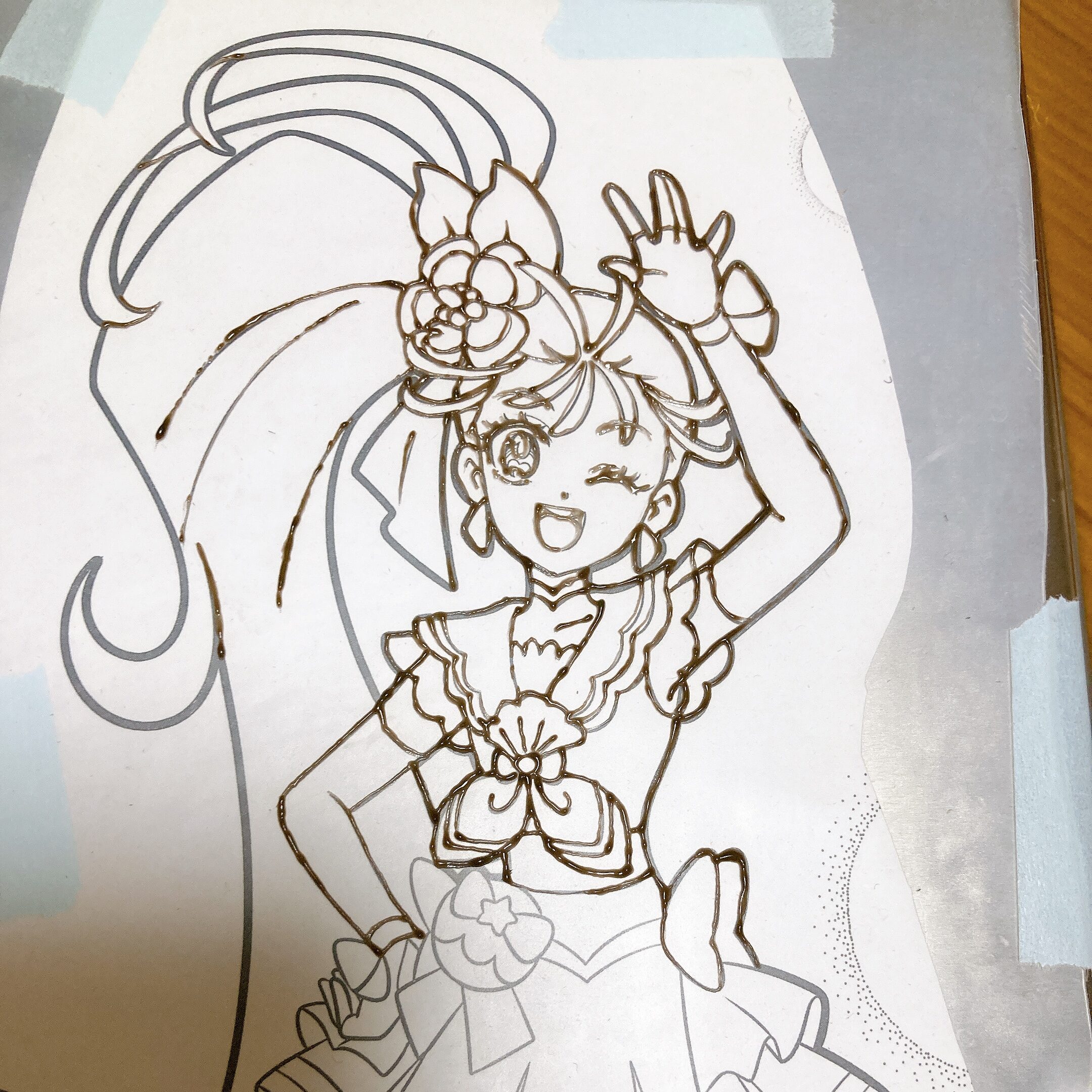 描き進めていくようす